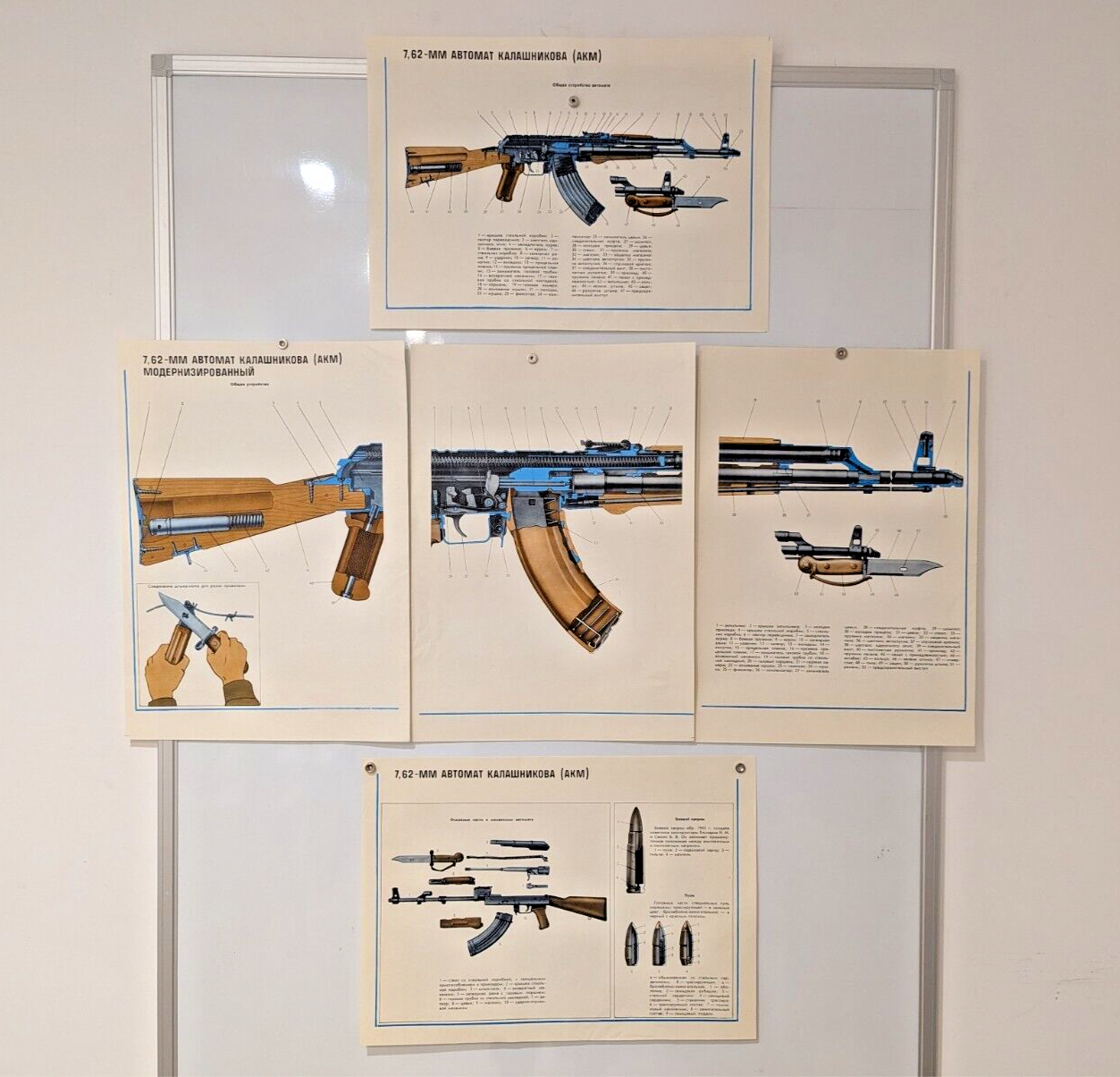 original poster soviet army  - disassembling Kalashnikov ak-47 - bayonet