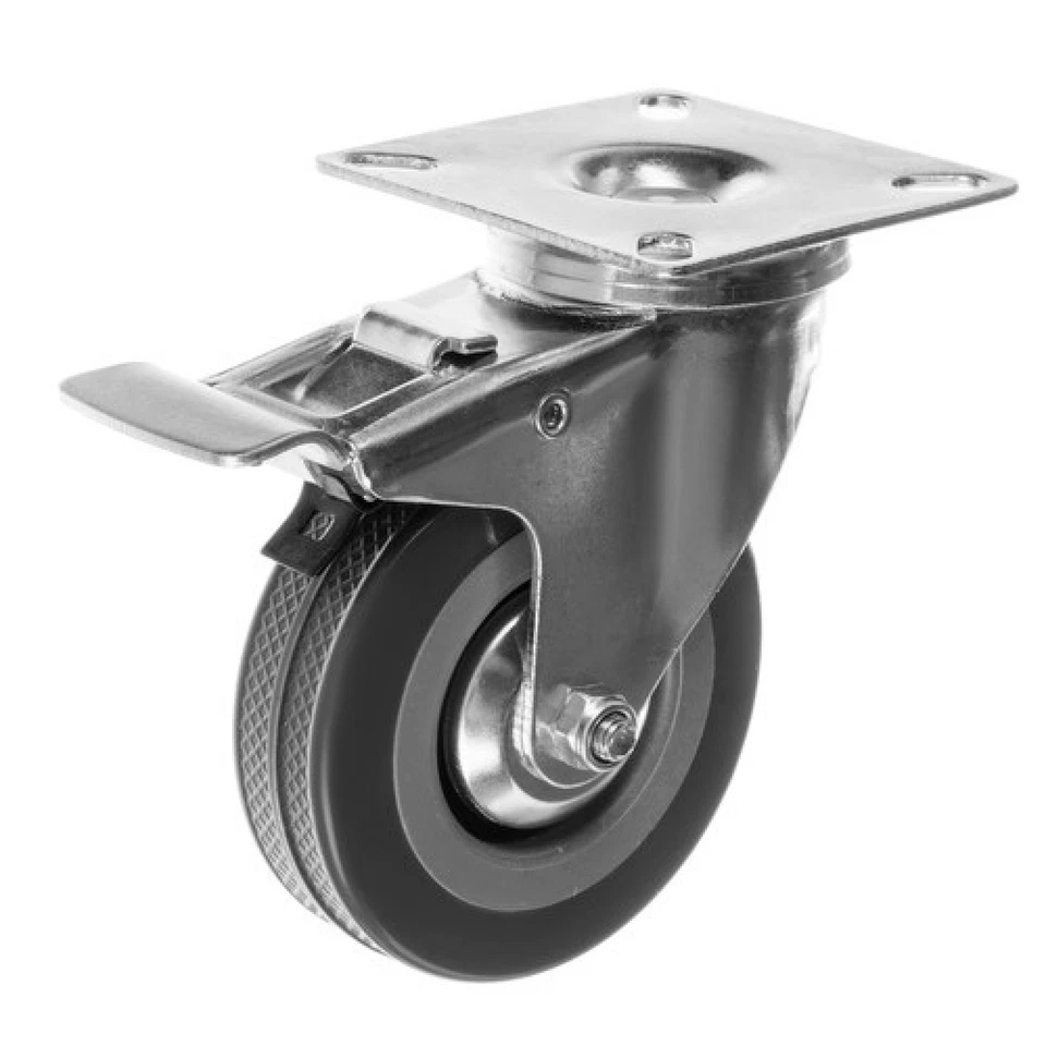 Ruote Girevoli Industriali per Carrelli 2 con Freno + 2 Senza Freno MAX 220Kg - Immagine 2 di 4