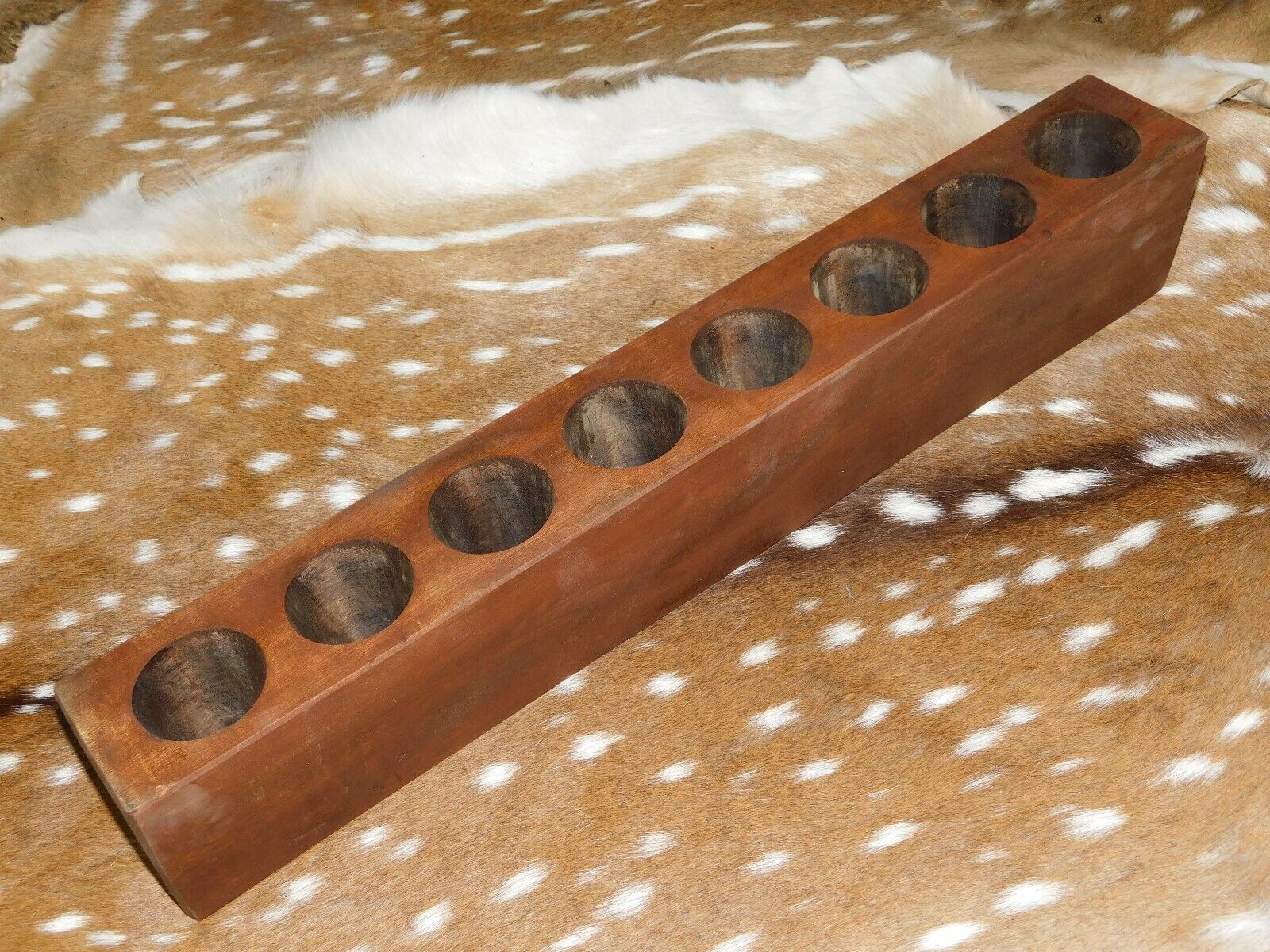 8 Hole Wooden Sugar Mold Wood Candle Holder Primitive Rustic Home Decor