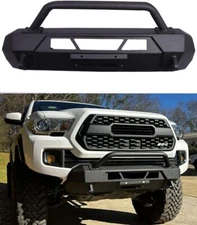 For Toyota Tacoma 2016-2023 Front Hidden Winch Bumper Guard Bull Bar Steel