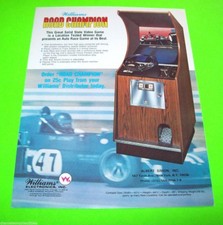 ROAD CHAMPION Original 1977 Video Arcade Game Flyer Race Cars Retro Vintage Art  image