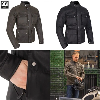 OXFORD PRODUCTS Oxford Men's Motorcycle Jacket - Sterling D2D Mens Wax