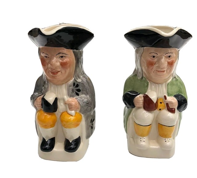 2 VINTAGE TOBY MUG CHARACTER JUGS CREAMER Staffordshire ENGLAND eBay