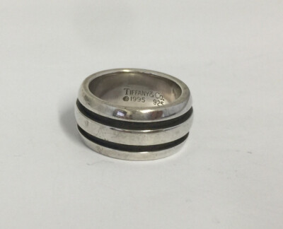 Tiffany & Co. 1995 Sterling Silver Atlas Groove Wide Band Ring