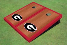 University Of Georgia "G" Red Rosewood Matching Border Borders Custom Cornhole B