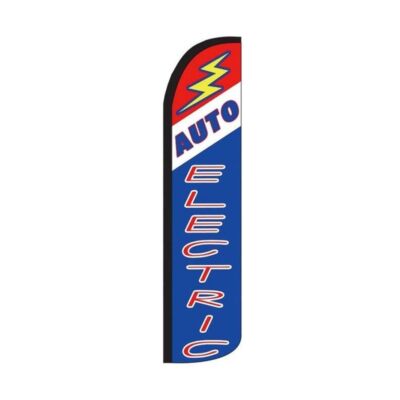 Auto Electric Swooper Flutter Windless Feather Flag | 3ft W x 11.5ft Tall