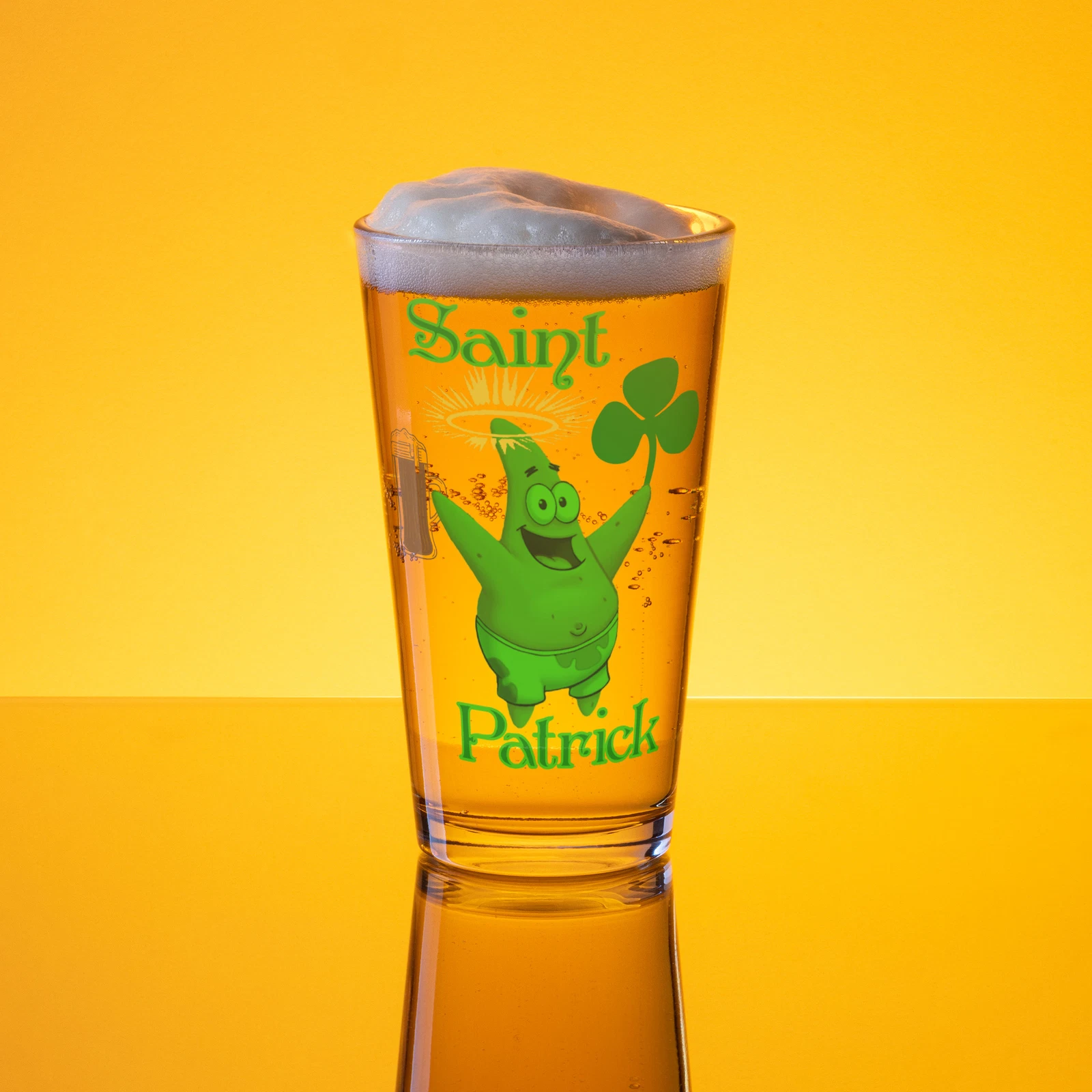 "Saint Patrick" Shaker pint glass Star Irish Ireland Erin Funny Fan Art