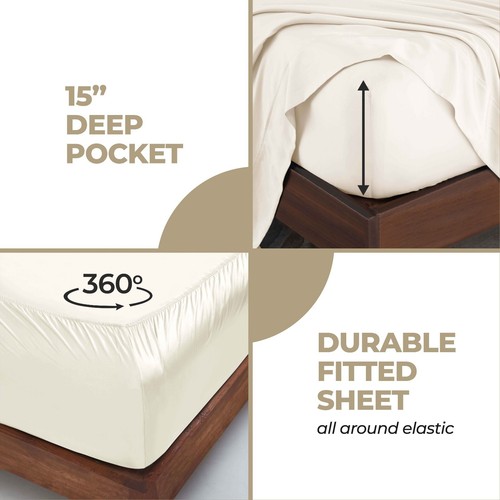 Modal From Beechwood 400 Thread Count Cooling Solid Deep Pocket Bed Sheet Set - Picture 19 of 44