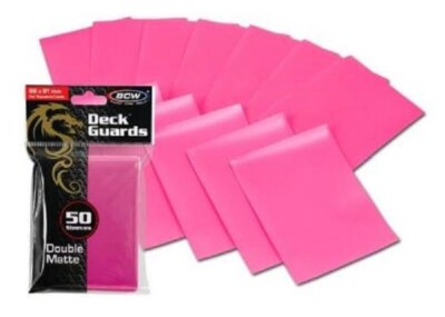 BCW PINK Deck Guards Matte Sleeves Protector Gaming Cards PVC/Acid Free 2 Packs