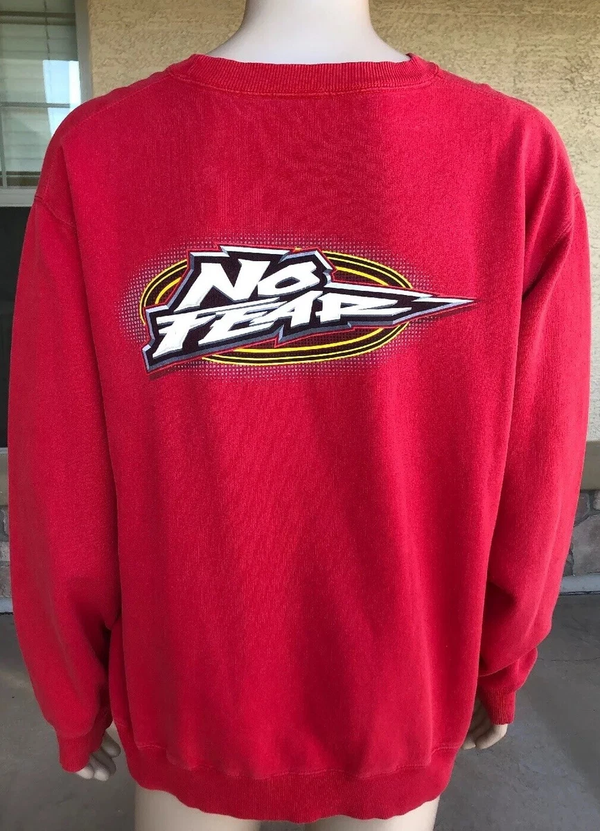 Vintage 90s No Fear Crewneck Sweatshirt Solid Red 2 Sided Size XL | eBay