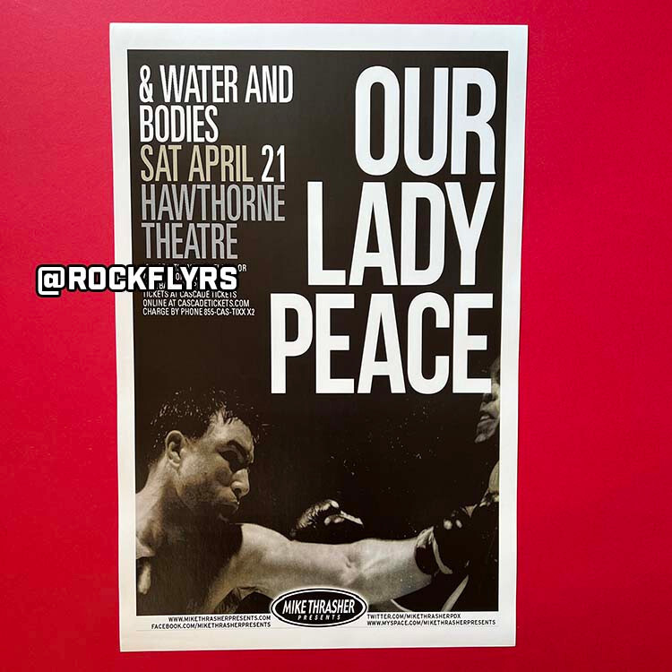 OUR LADY PEACE 2012 Concert Promo 11x17 Street Poster. Portland Oregon