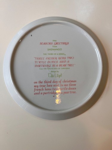 Vintage Shenango Holiday 12 Days of Christmas Plates Dick Litzel 1960s-1970s - Picture 6 of 49