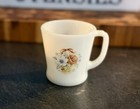 3" ANCHOR HOCKING Fire King With Floral Design Milk Glass Coffee Mug — photo 3