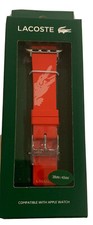 LACOSTE Crocodile Silicone Apple Watch Strap Band 38mm / 40mm Ruby Red 75 NIB