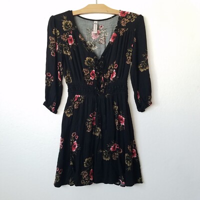 american rag black floral dress Black Floral Ricrac Midi Dress - All Dresses