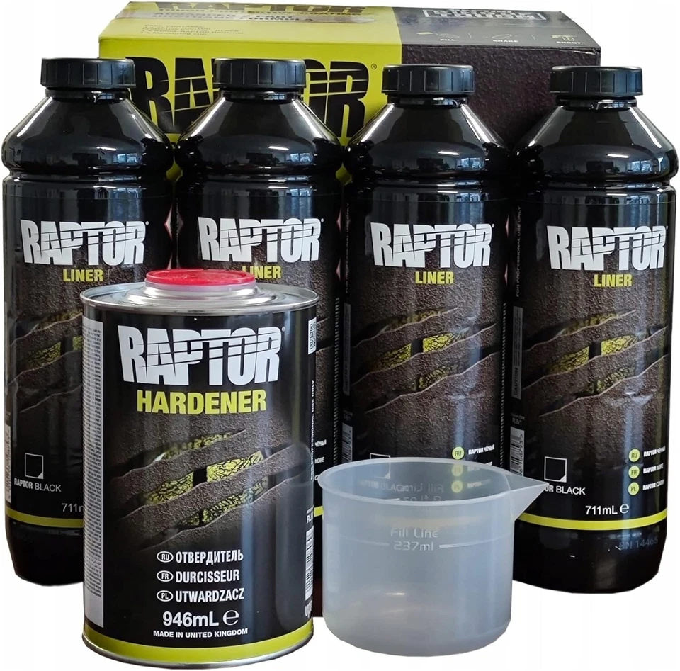U-Pol Raptor Kit Vernice Protettiva bedliner 4L  - NERO - Bild 2 von 4