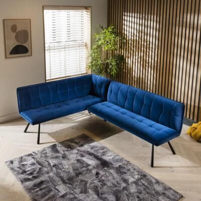 Quatropi Modern Right-Hand Kitchen Corner Dining Bench Seat Blue - Image 1 of 4
