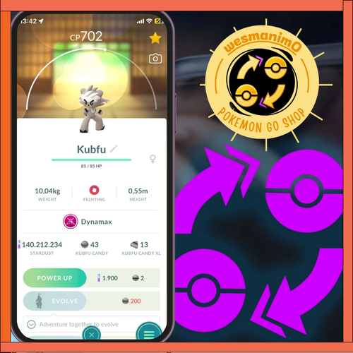 Pokémon Kubfu Dynamax Pour Pokémon Go - Échange Disponible - Déjà Capturé Ou 30 Jours