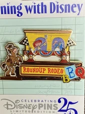 2025 Dining With Disney Woody Rodeo RoundUp BBQ Pin  Wdw LE 2500 I