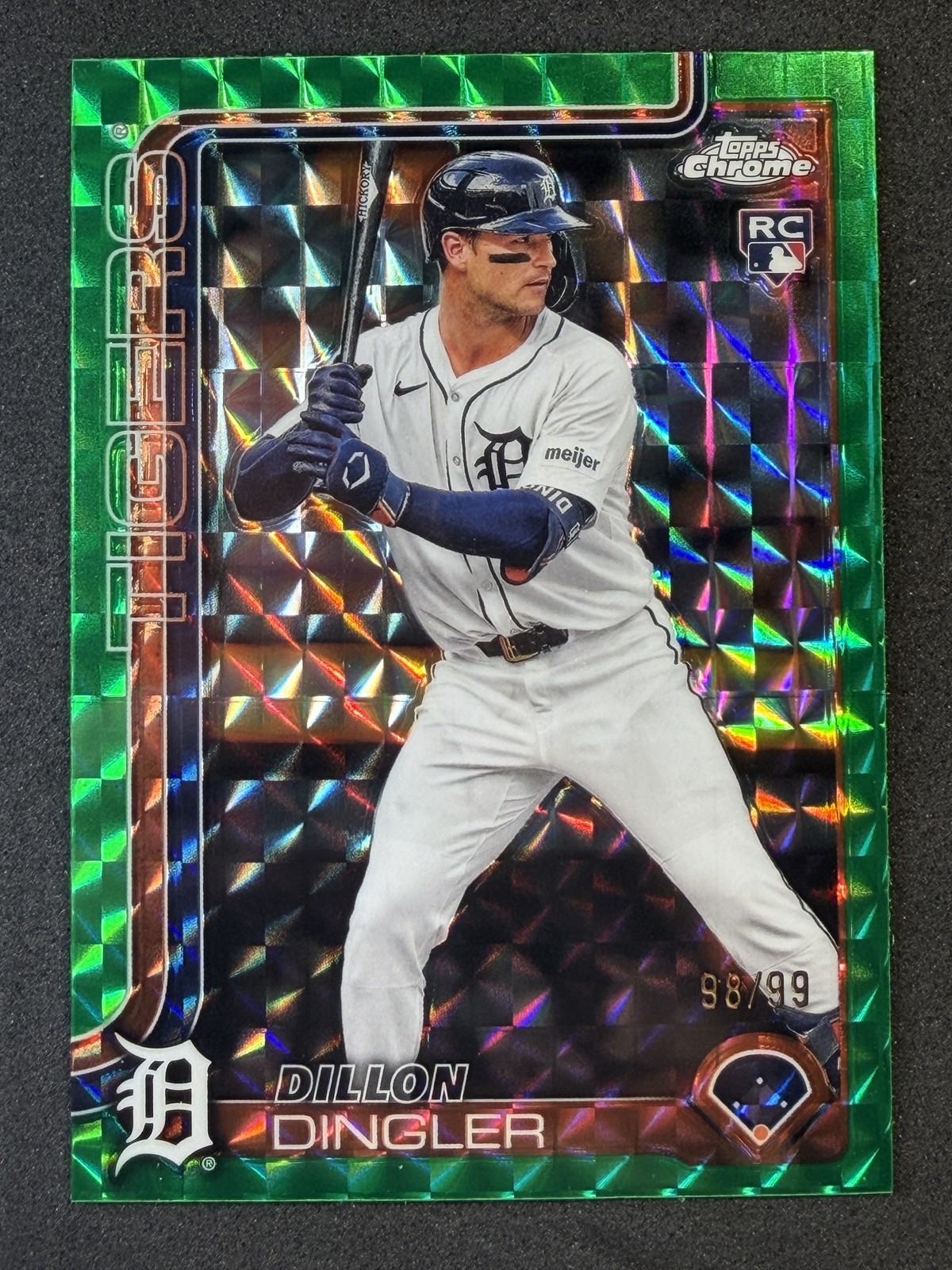 2025 Topps Chrome - Dillon Dingler Green Geometric Refractors #/99 #274