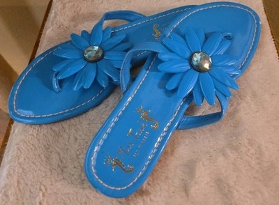Miss Trish of Capri for Target Sandals Blue Turquoise Daisy US8/38