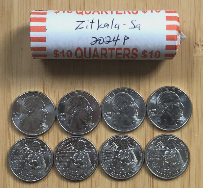 2024 P Zitkala-Sa American Women Quarters  Uncirculated Bank Roll (40 coins) $10