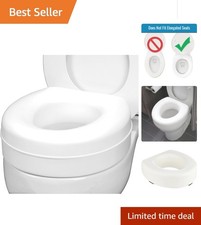 Elevated Toilet Seat Riser for Seniors - 5 Height with Slip-Resistant Pads