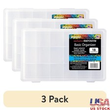 Portable Clear Organizer Box W/ 18 Compartments Crafts Office Fishing Storage US