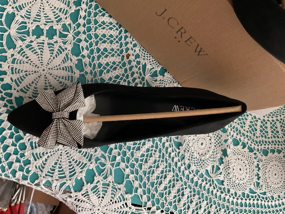 JCrew котенок каблук кристалл бант замшевые туфли новый в коробке size8 - Изображение 3 из 4