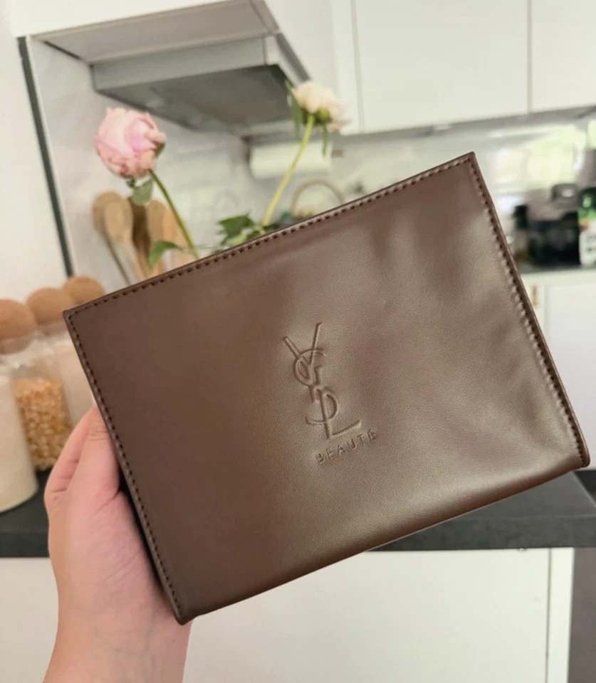 Neu YSL Beaute Clutch Bag Braun Kosmetiktasche - Bild 1 von 1