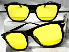 Classic Elegant Vintage Retro Hardcore Biker SUNGLASSES Black Frame Yellow Lens