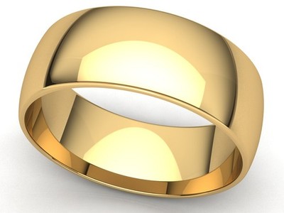 Dome Comfort Fit Band Ring Mens Women 2mm 3mm 4mm 5mm 6mm 7mm 8mm Solid 10k Gold