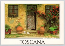 Toscana Cortile di casa colonica Italy Italia Travel View Postcard