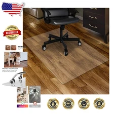 Durable Clear Chair Mat 46x60" Hardwood Floor Office Home PVC Safe & Odorless