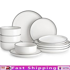 Durable Porcelain Dinnerware Set Dishwasher Microwave Safe Elegant Modern Design