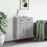 Sideboard Grau Sonoma Eiche Nachbildung Holzwerkstoff 69,5X34X90 Cm