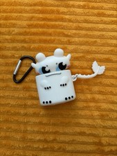 cute 3d cartoon airpods silicone case White Dragon Funny Trendy Retro Adorable