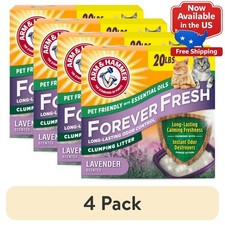 4 pack ARM HAMMER Forever Fresh Clumping Cat Litter, Lavender Essential Oils