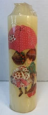 Vintage Strawberry Patches 7” Decorative Candle Jasco 1980