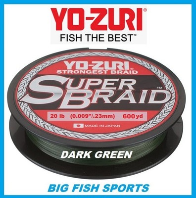 YO-ZURI SUPER BRAID Braided Fishing Line 600yd DARK GREEN COLOR  PICK YOUR SIZE!