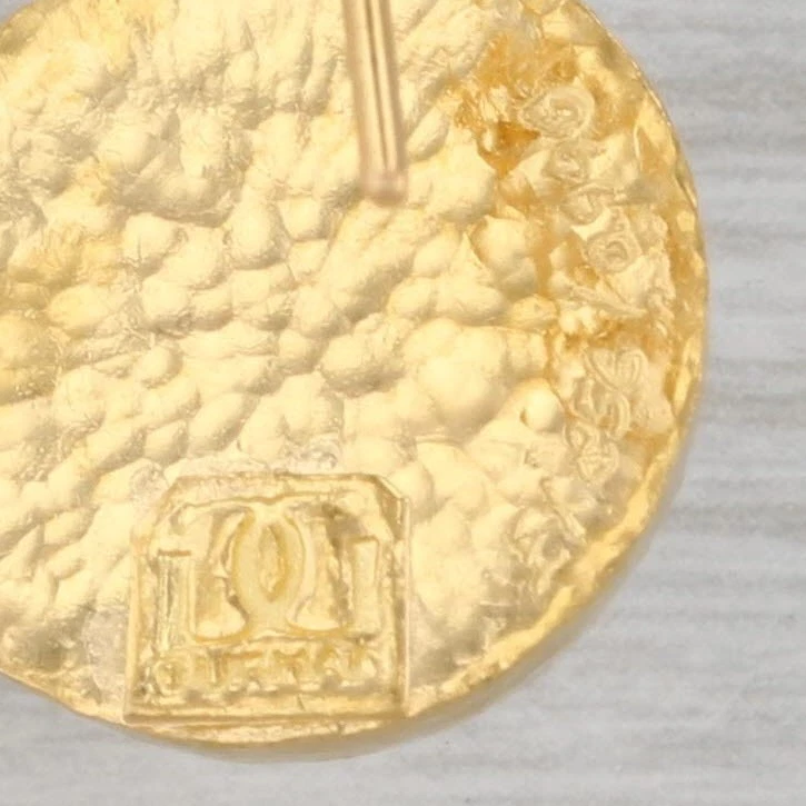 Pendientes colgantes martillados colección de hechizos Gurhan postes de gancho de oro amarillo de 24 k Foto 4 de 4