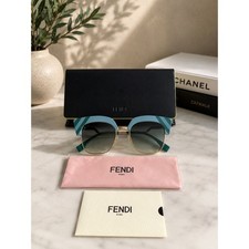 FENDI Geometric Cat Eye Sunglasses With Case Accessories