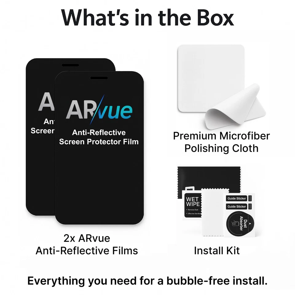 ARvue Anti-Reflective Screen Protector ANY DEVICE | Lifetime Guarantee (2-Pack) - Image 2 of 4