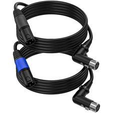 Right Angle XLR to Straight XLR Plug Cable, 90-Degree Female to Straight Male...