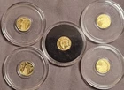 1/100 OZ MONARCH AMERICAN BALD EAGLE .9999 FINE GOLD ROUND IN SEALED CAPSULE BU/