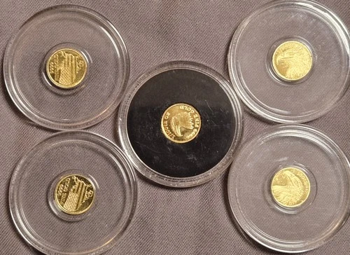 1/100 OZ MONARCH AMERICAN BALD EAGLE .9999 FINE GOLD ROUND IN SEALED CAPSULE BU/