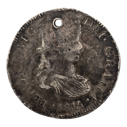Scarce 1815 Mexico 8 Reales Zs AG War Of Independence Zacatecas Holed