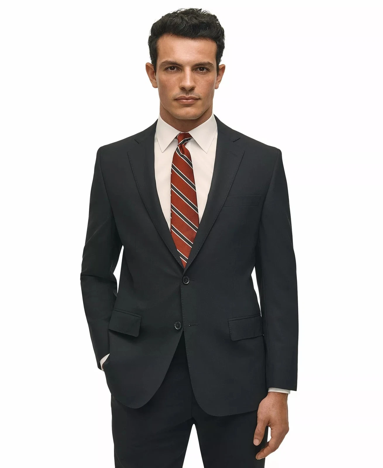 Brooks Brothers Mens Classic fit Suit Jacket Blazer 38 S Black Solid Stretch
Opens in a new window o