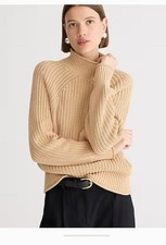 J. Crew Relaxed Roll Neck Sweater Cotton Preppy Classic Academia Fisherman Small