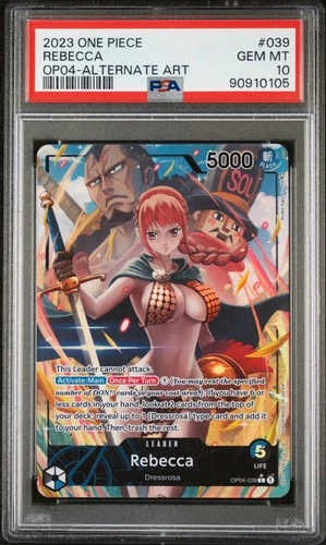 2023 ONE PIECE OP04-KINGDOMS OF INTRIGUE ALTERNATE ART #039 REBECCA PSA 10